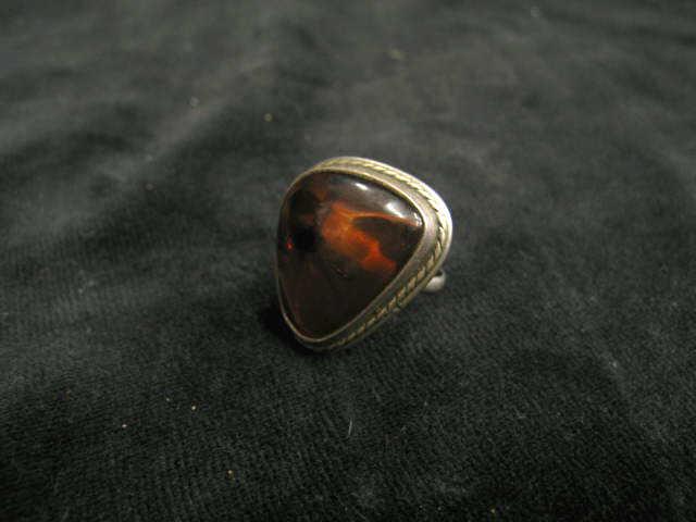 Appraisal: Amber Ring natural form in sterling silver