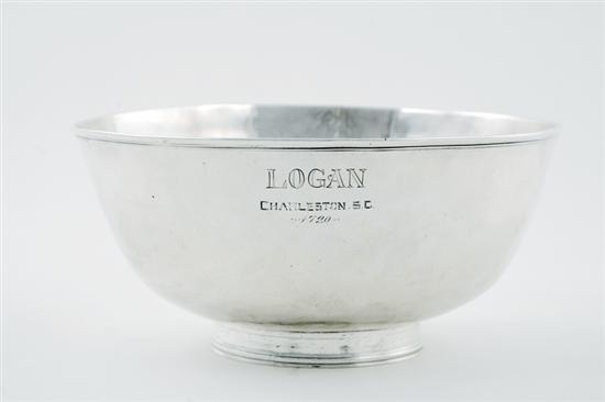 Appraisal: Early American silver punch bowl of Southern interest possibly Charleston