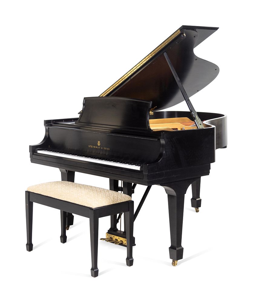 Appraisal: A Steinway Sons Black Lacquered Model L Piano A Steinway