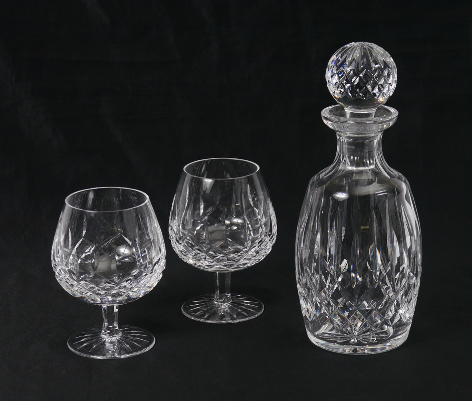 Appraisal: WATERFORD CRYSTAL DECANTER BRANDY STEMS pieces total in the Lismore