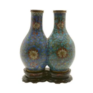 Appraisal: A Cloisonn Enamel Conjoined Vase th Century cm A Cloisonn