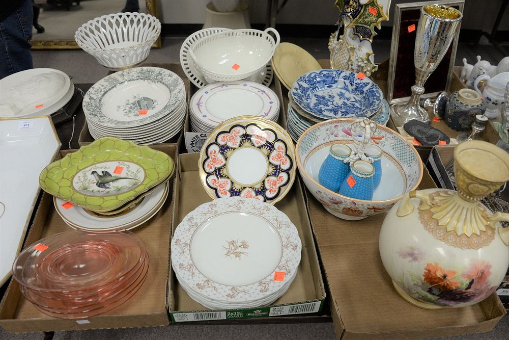 Appraisal: Six Tray Lots of Various Porcelain Plates and Platters to