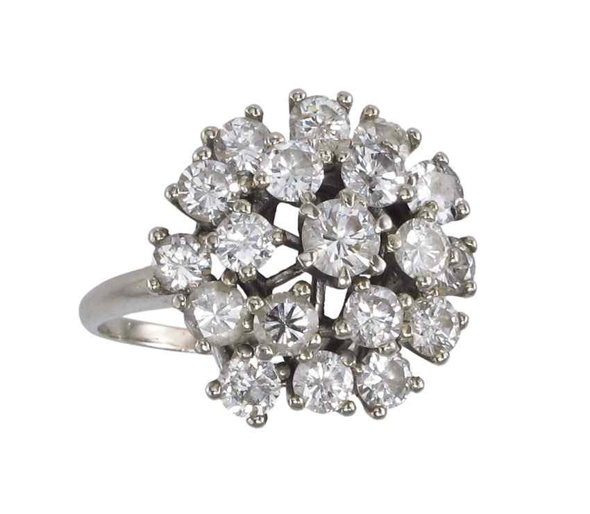 Appraisal: CTW DIAMOND COCKTAIL RING K white gold ring in a