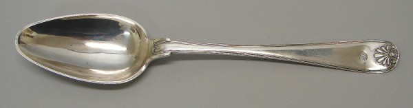 Appraisal: Sterling spoon features shell motif monogrammed and inscribed makers mark