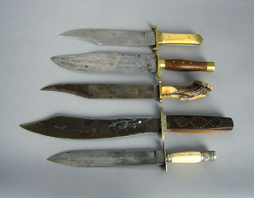 Appraisal: Five bowie knives