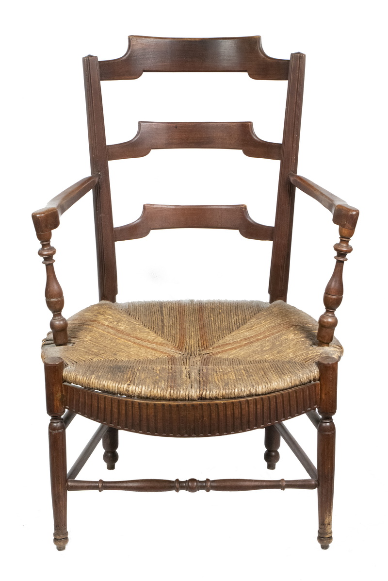 Appraisal: FRENCH PROVINCIAL ARMCHAIR Early th c Country Frame Armchair in