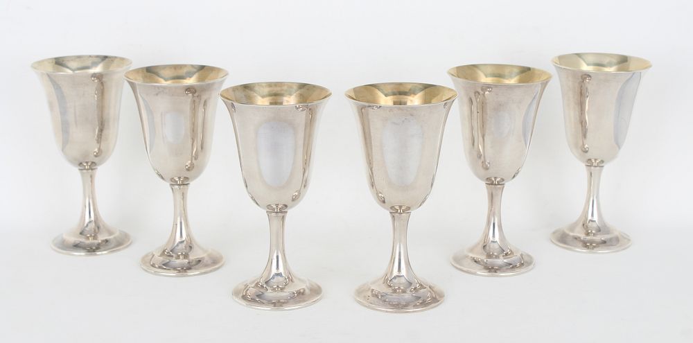 Appraisal: Lord Saybrook Sterling Silver Goblets Lord Saybrook International Sterling Silver