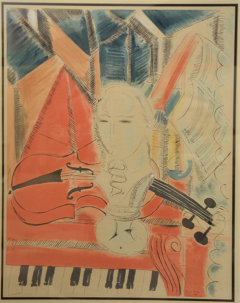 Appraisal: After Raoul Dufy French - Homage to Mozart lithograph in