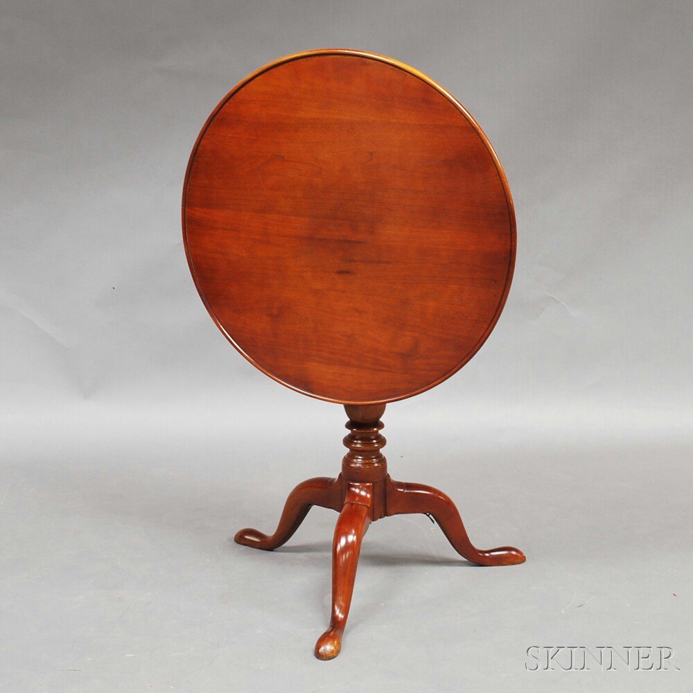 Appraisal: Queen Anne Walnut Dish-top Tea Table Pennsylvania th century the