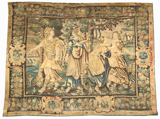 Appraisal: FLEMISH CLASSICAL PALACE TAPESTRY late th-early th century Depicting a