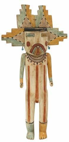 Appraisal: Large Hopi Pueblo Kachina doll polychrome painted carved wood figure