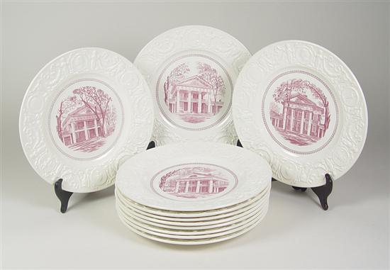 Appraisal: University of Virginia Wedgwood Plates Includes Pavilion I Pavilion II