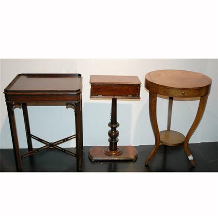 Appraisal: Group of Four Georgian Style Occasional Tables Together with a