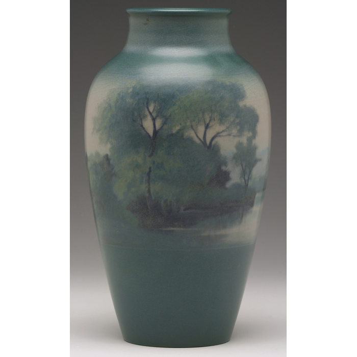 Appraisal: Large and nice Rookwood vase a lush landscape covered in