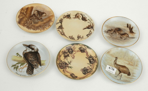 Appraisal: BROWNIE DOWNING New South Wales circa Six porcelain dishes each