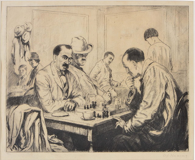 Appraisal: ALEXANDER J HEANEY Exh - 'A Game of Chess' etching