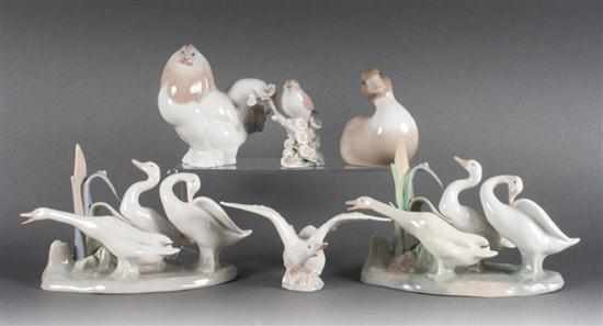 Appraisal: Six assorted Lladro fowl and bird figures th century figures