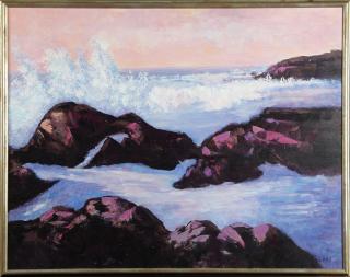 Appraisal: Clesi Crashing Waves on the Rocky Coast th c Clesi