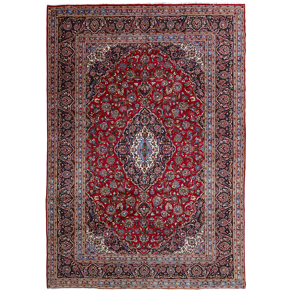 Appraisal: KASHAN CARPET CENTRAL PERSIA MODERN the red field with indigo