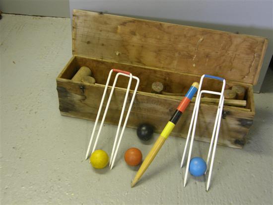 Appraisal: Harrods croquet set with extra mallet and balls