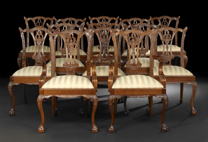 Appraisal: Suite of Thirteen George III-Style Dining Chairs consisting of two