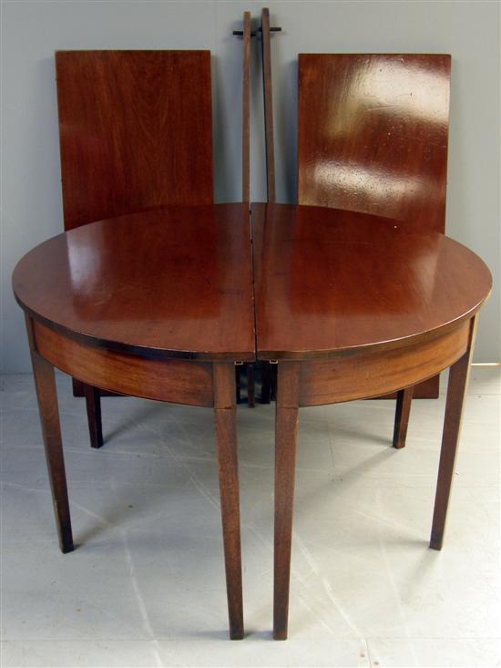 Appraisal: th century mahogany D-end dining table with two leaves Fully