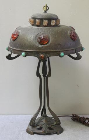 Appraisal: Austrian Chunk Glass Table Lamp From a Long Island NY