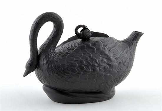 Appraisal: Rare blackware swan-form teapot possibly Sowter Co Mexborough circa -