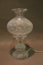 Appraisal: A large cut crystal lamp