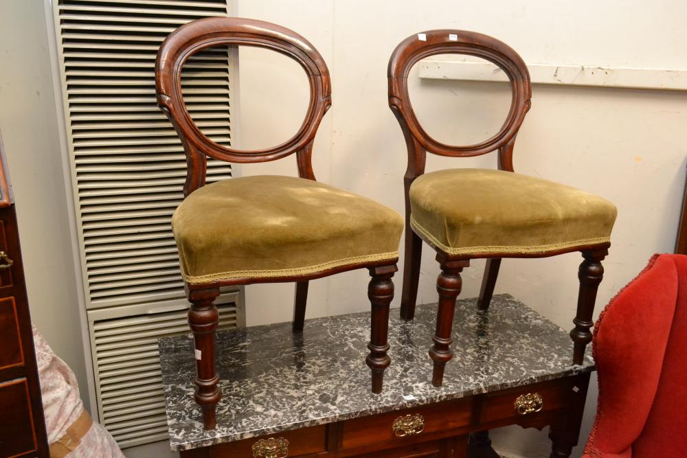 Appraisal: TWO VICTORIAN CHAIRS TWO VICTORIAN CHAIRS