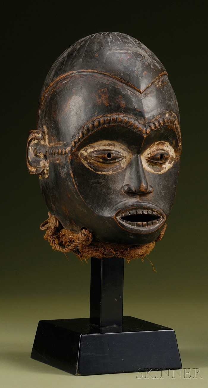 Appraisal: African Carved Wood Headdress Nigeria Boki in the form of