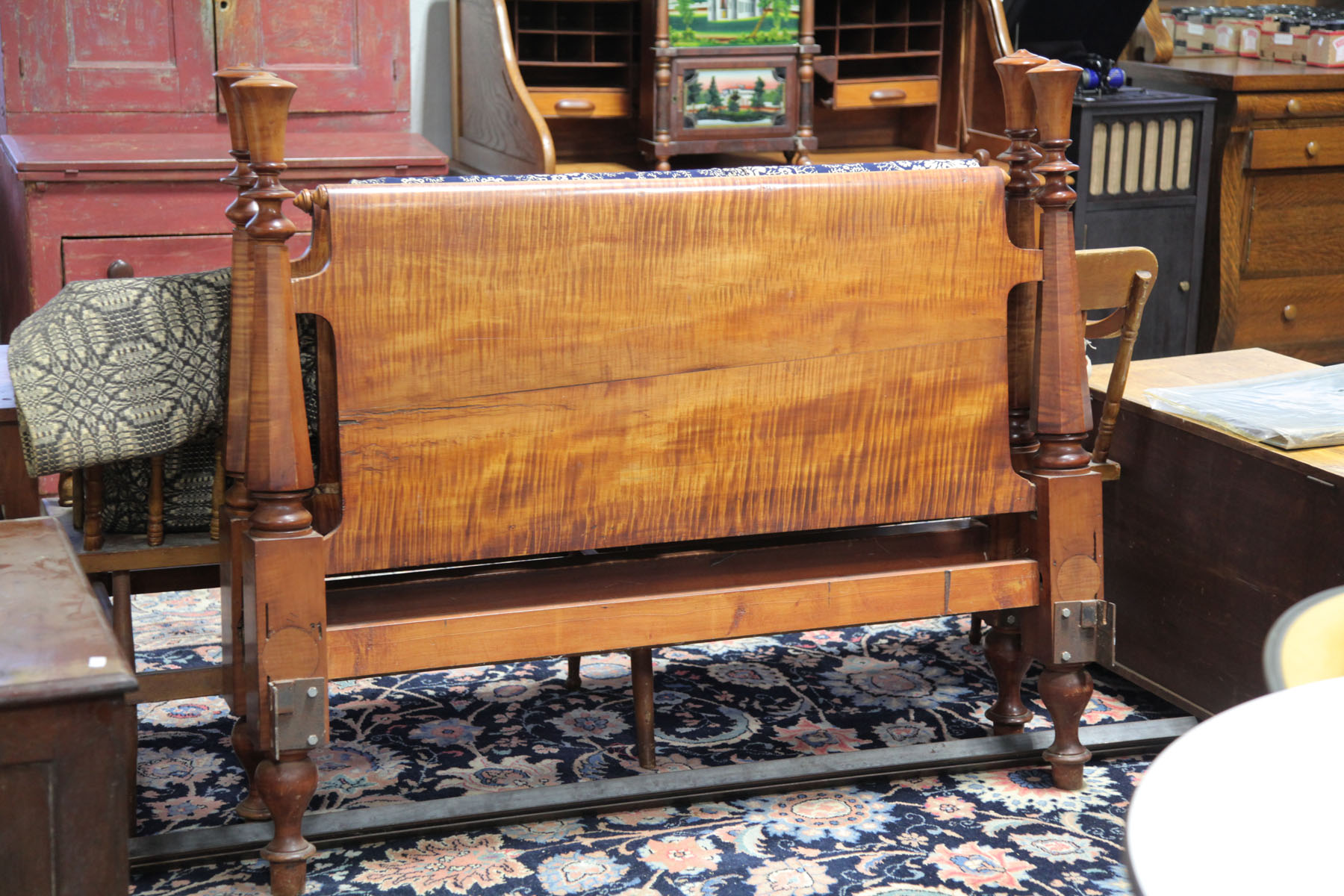 Appraisal: BED American first half th century Full size curly maple