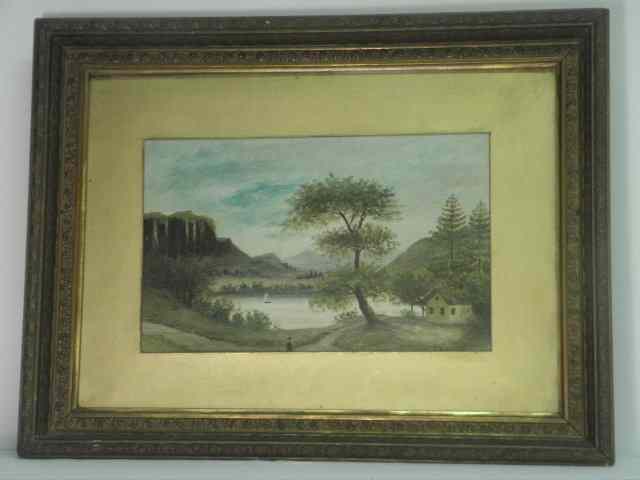 Appraisal: An early American school art oil on board painting Framed