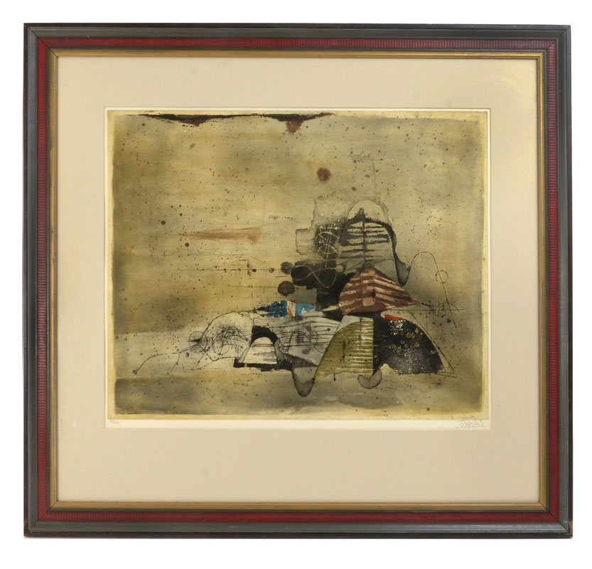 Appraisal: FRIEDLANDER Jonny French Polish - Abstract Composition Etching sight size