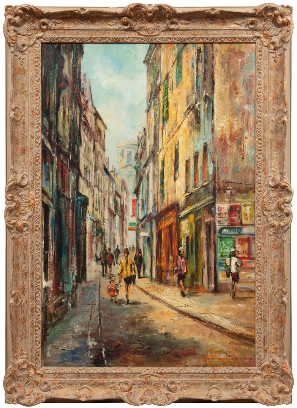 Appraisal: Continental School th c Paris une Ruelle Menant vers Saint-Sulpice