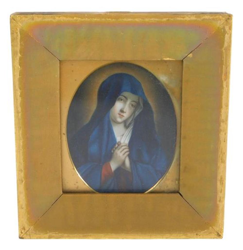 Appraisal: After Carlo Dolci miniature portrait on panel Mater Dolorosa th