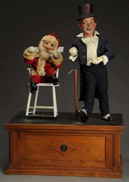 Appraisal: Early Composition Santa Claus Automaton French Electric plug-in Glass eyes