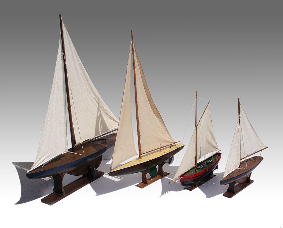 Appraisal: COLLECTION OF POND BOATS Circa early to mid th century