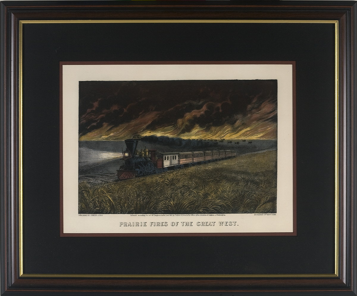 Appraisal: PRAIRIE FIRES OF THE GREAT WEST Small-folio handcolored lithograph by