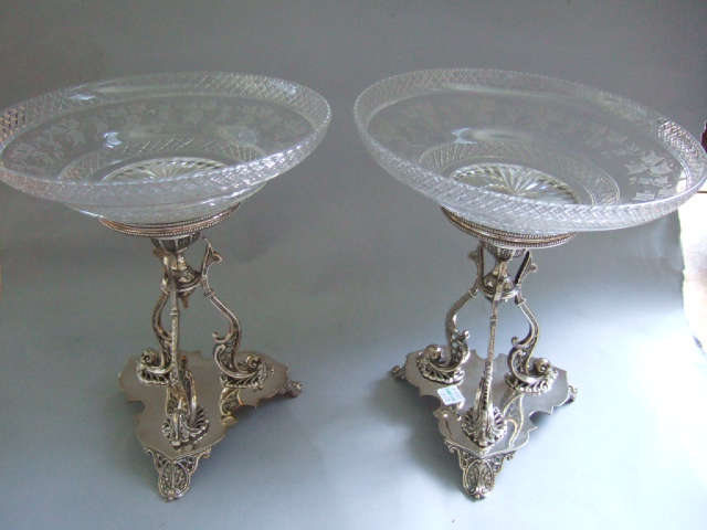 Appraisal: A pair of late Victorian electroplated comport stands circa the