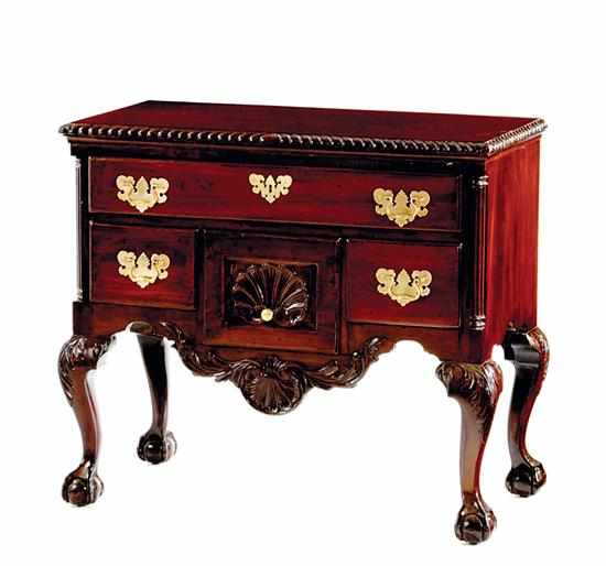 Appraisal: American Chippendale carved mahogany lowboy late th century in the