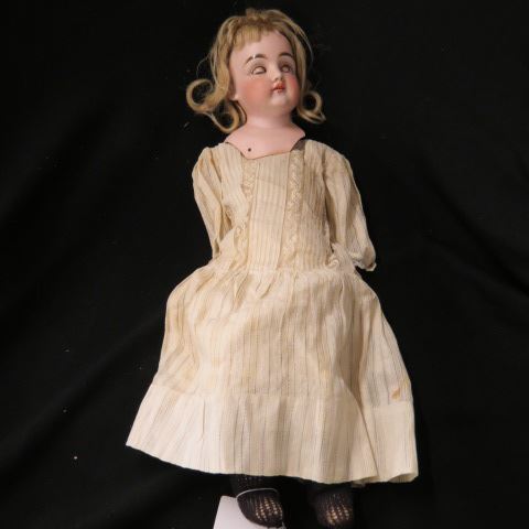 Appraisal: Bisque Head Doll damage to shoulder plate body good Victorian