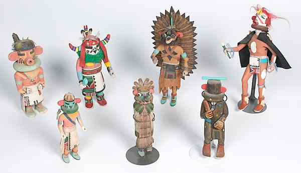 Appraisal: Collection of Hopi Katsinas lot of sizes range from in