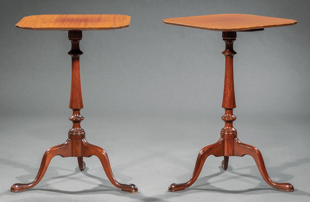 Appraisal: Pair of Benchmade Mahogany Candlestands in the Queen Anne Taste