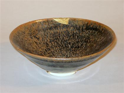 Appraisal: Chinese 'hare fur' glazed stoneware bowl song dynasty Of conical