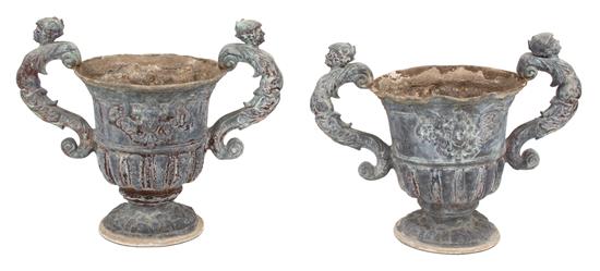 Appraisal: Sale Lot A Pair of Neoclassical Style Composition Campana Form