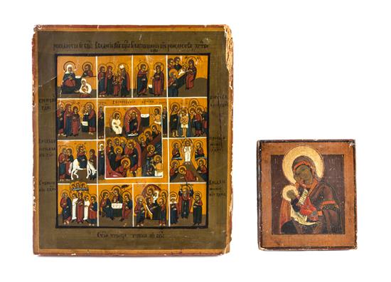 Appraisal: Sale Lot Two Eastern European Painted Icons th century both