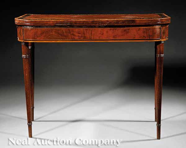 Appraisal: A Regency Inlaid Mahogany Games Table c - the fold-over