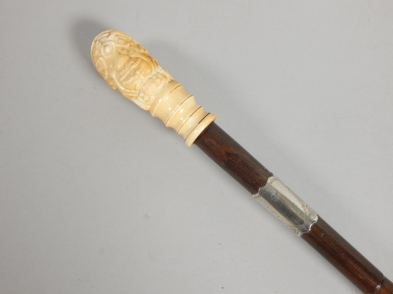 Appraisal: A late thC early thC walking cane the malacca handle