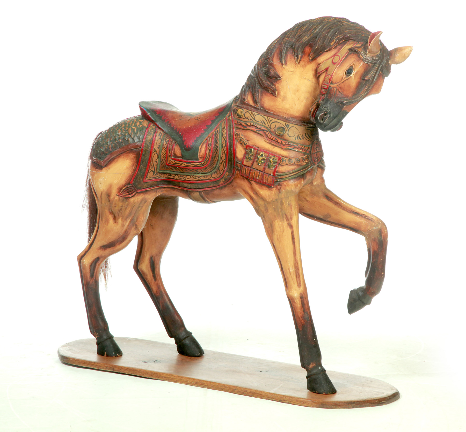 Appraisal: PAINTED AND CAROUSEL HORSE Eastern European nd half- th century